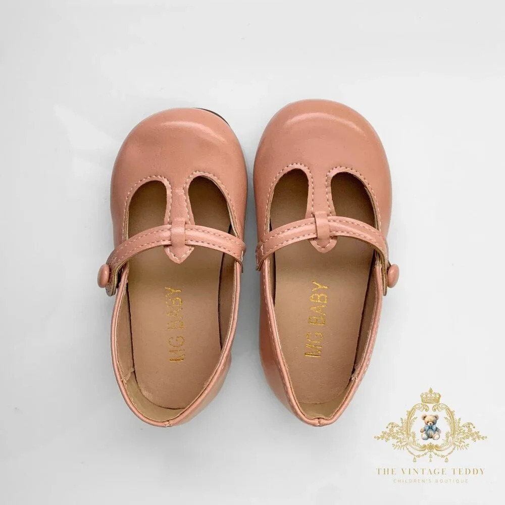 NWT Pretty Girls Mary Jane Flats Vintage Style Children's Shoes Blush Pink 2.5 - Picture 5 of 8